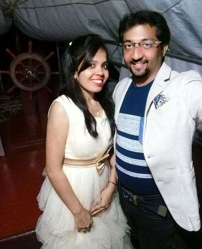 Couple on a houseboat in Alleppey