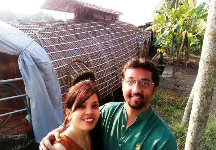 Honeymoon couple in Alleppey