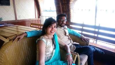 Couple in a houseboat in Alleppey