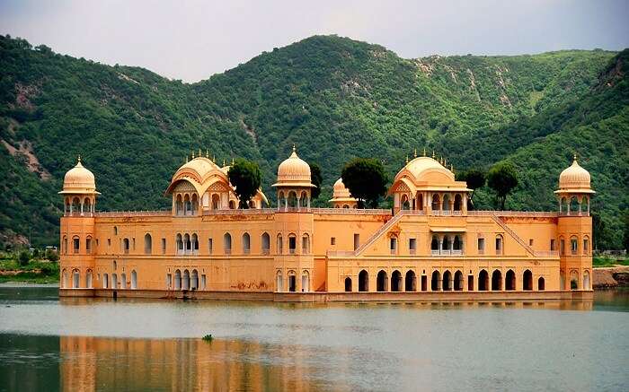 A view of Jal Mahal in Jaipur near Delhi