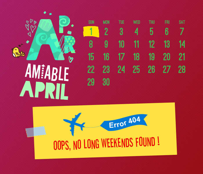 long weekend calendar 2018: April