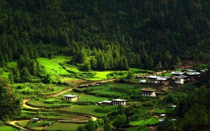 Beautiful view of Haa valley during autumn