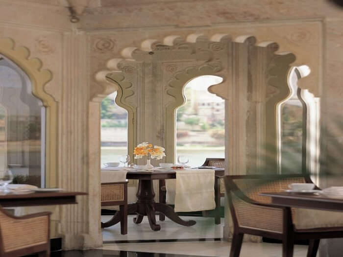 Jharokha restaurant at Taj Lake Palace