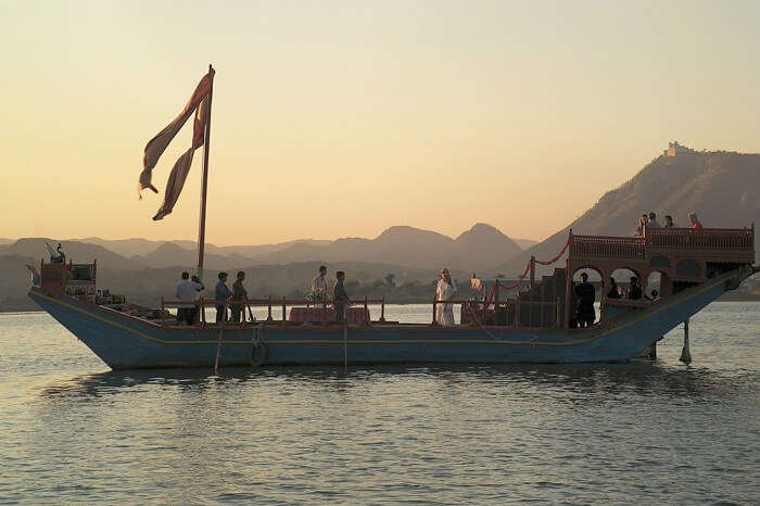 Boat dining experience at Taj Lake Palace