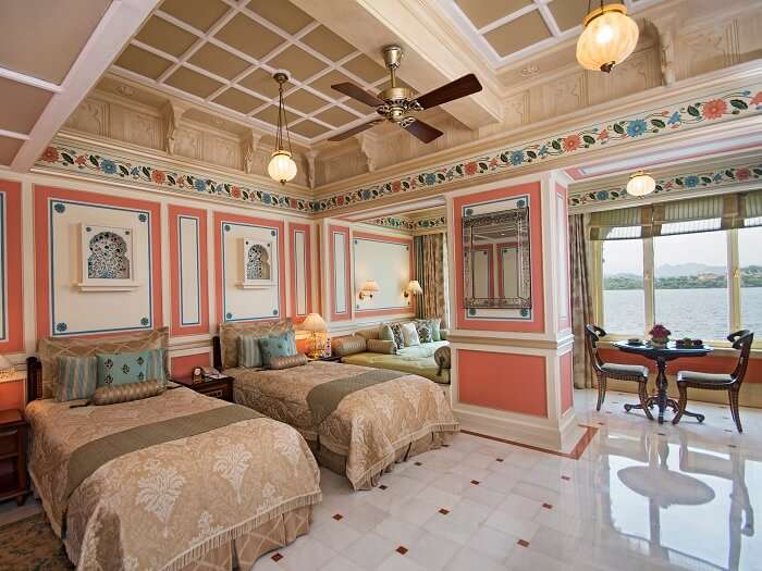 Palace room at the Taj Lake Palace Udaipur 
