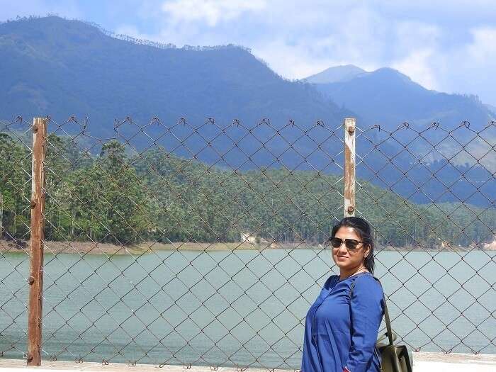 pooja at the dam in munnar