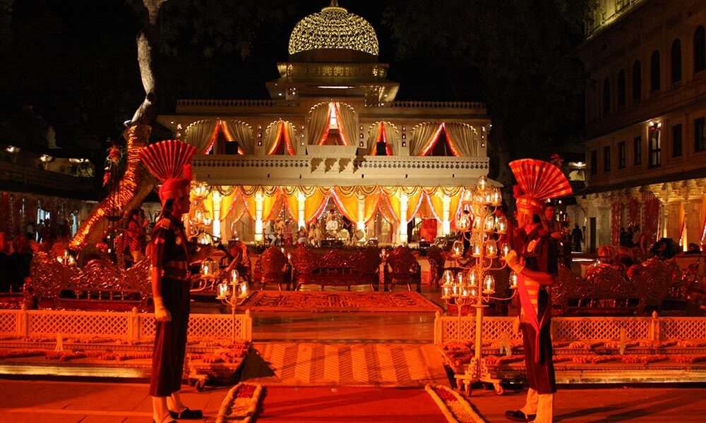 palace decorated beautifully in Udaipur