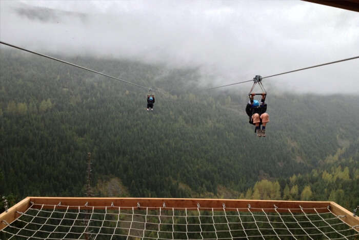 ziplining in Jatayu Adventure Camp