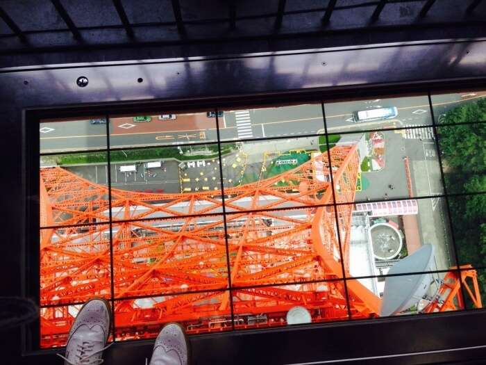 Glass floor in Tokyo Tower