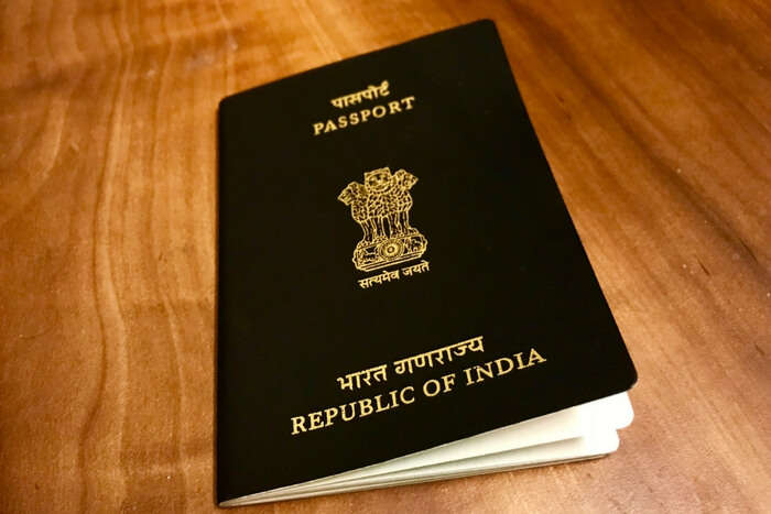 Existing Indian passport in blue color