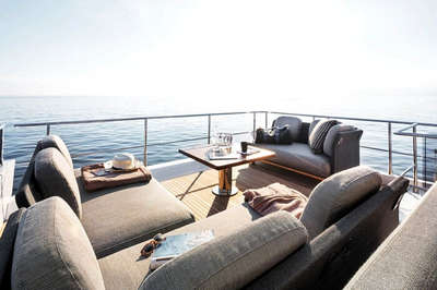 Seating area on luxury yacht Norma