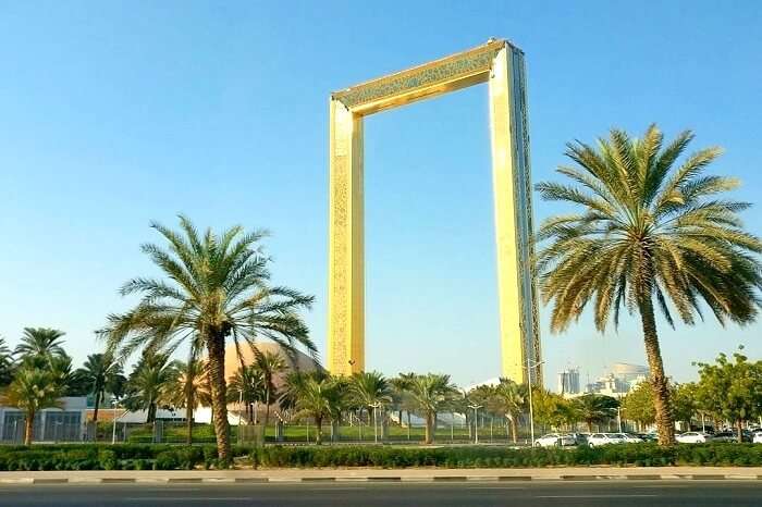 Side view of Dubai Frame
