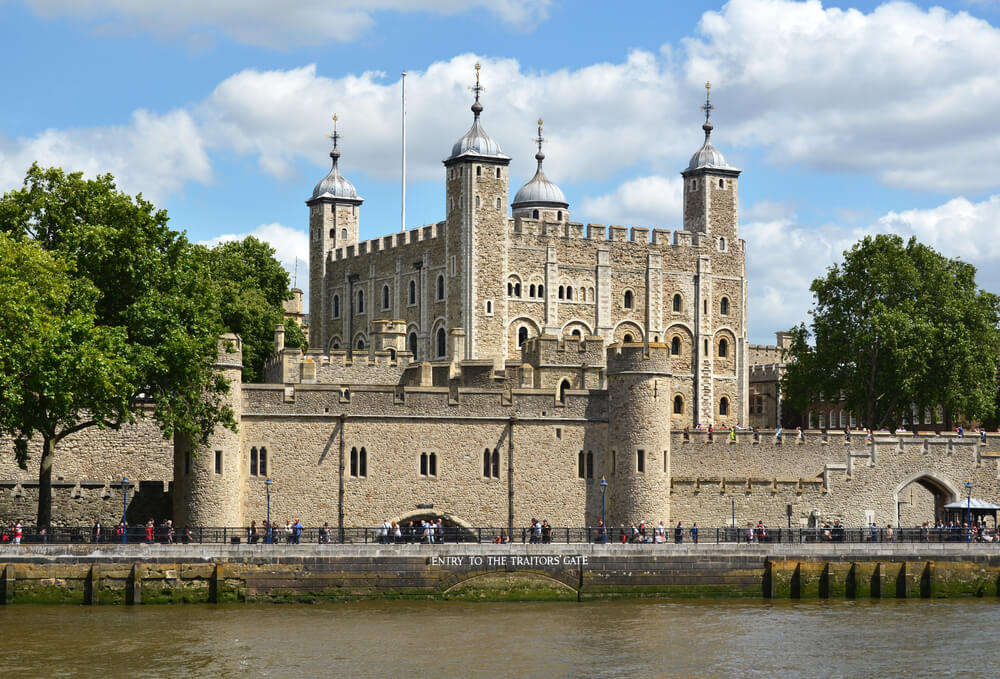 a fort like architecture across a river