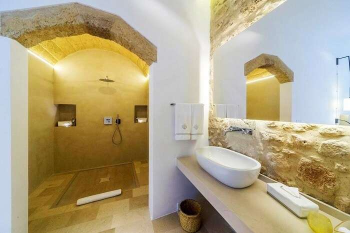 Inside the castle turned luxury hotel in Italy