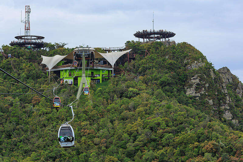 cable car above mountains