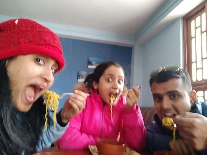 Chavi having maggie with her family