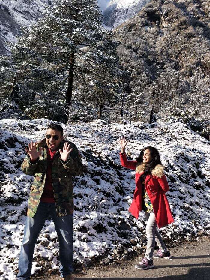 lachung snowfall