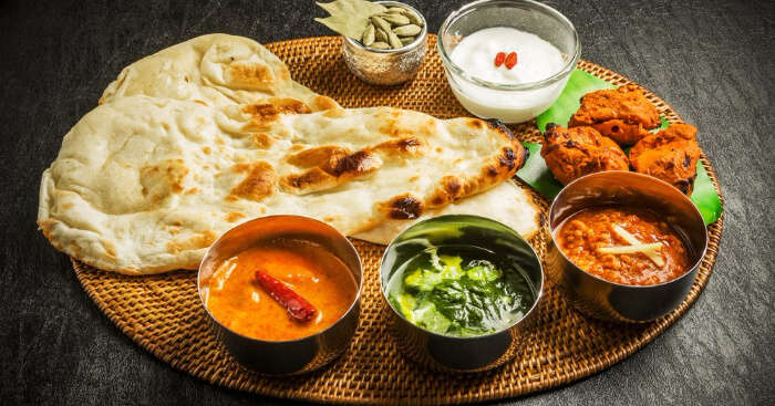 indian food in a thali