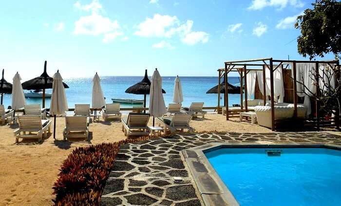 sitting of La Plage Beach Club Mauritius