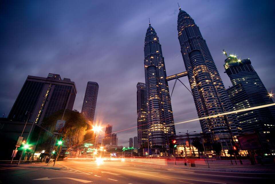 petronas tower at night