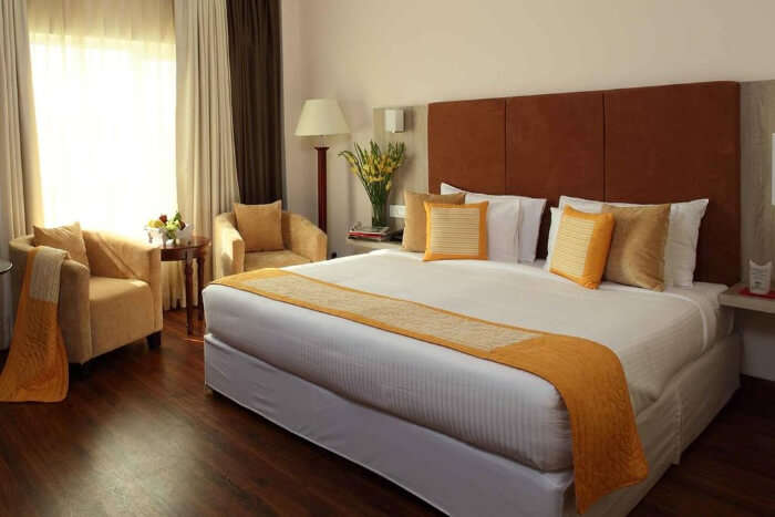 A hotel room in Vrindavan