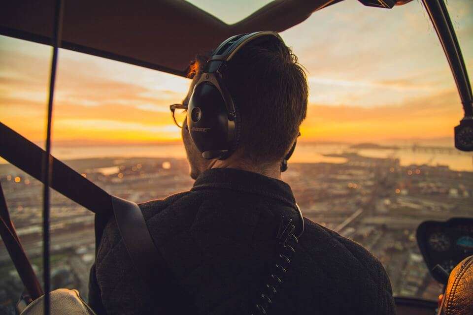 a pilot flying a plane