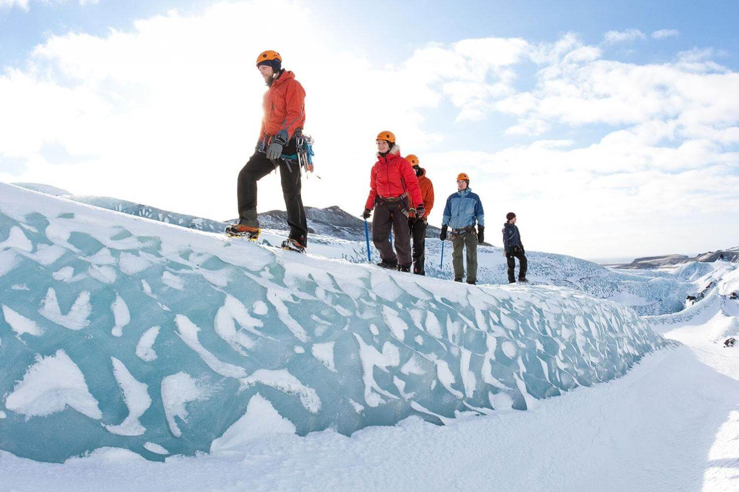 people hiking in glacier