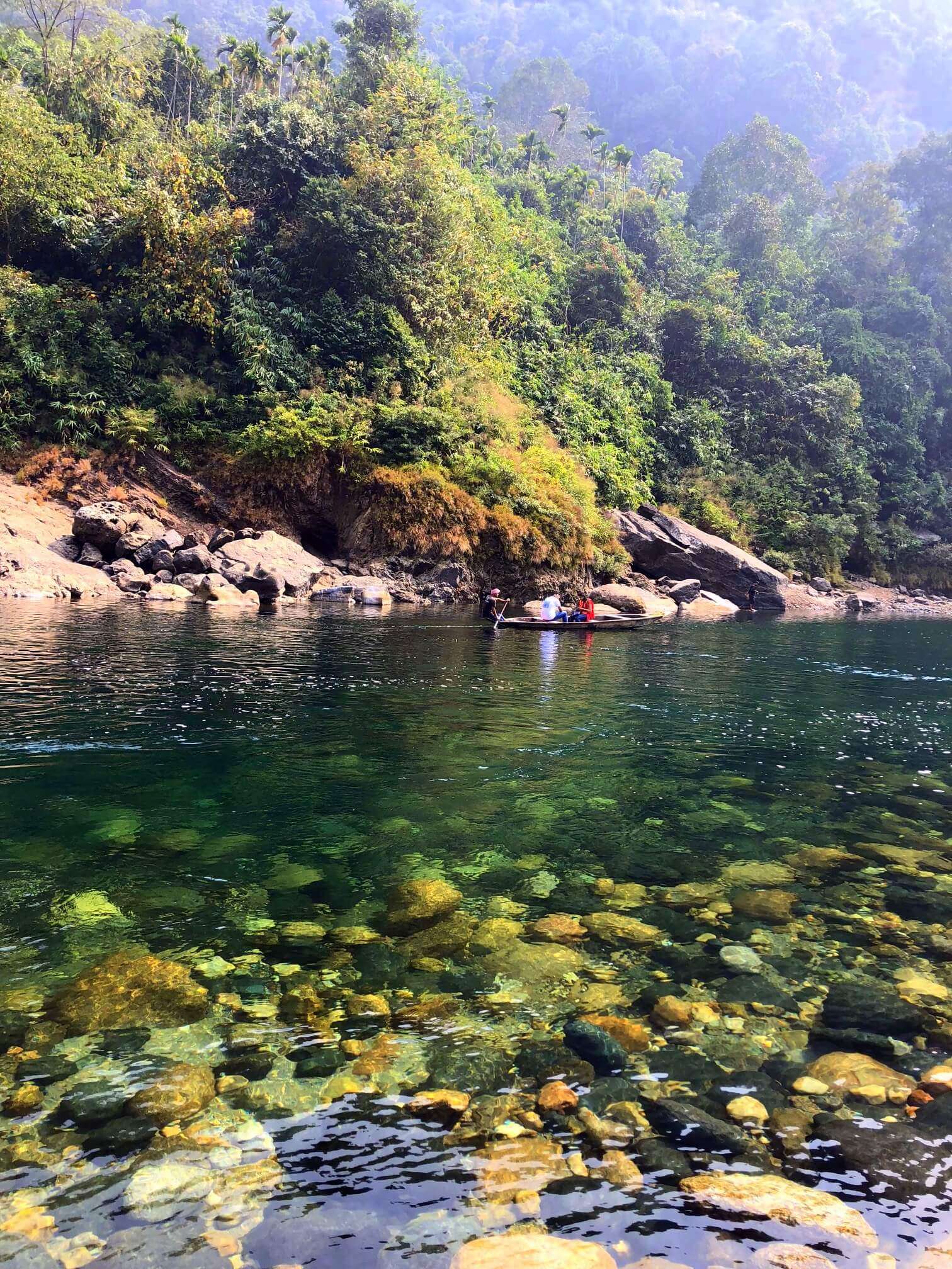 Beautiful clear water dwaki , India Bangladesh border