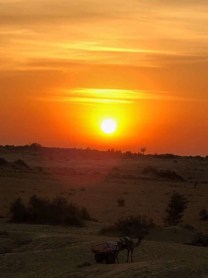 sunset of jaisalmer