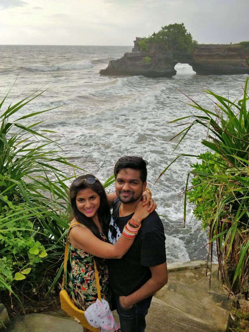 tushar honeymoon trip to Bali: near tanah lot temple