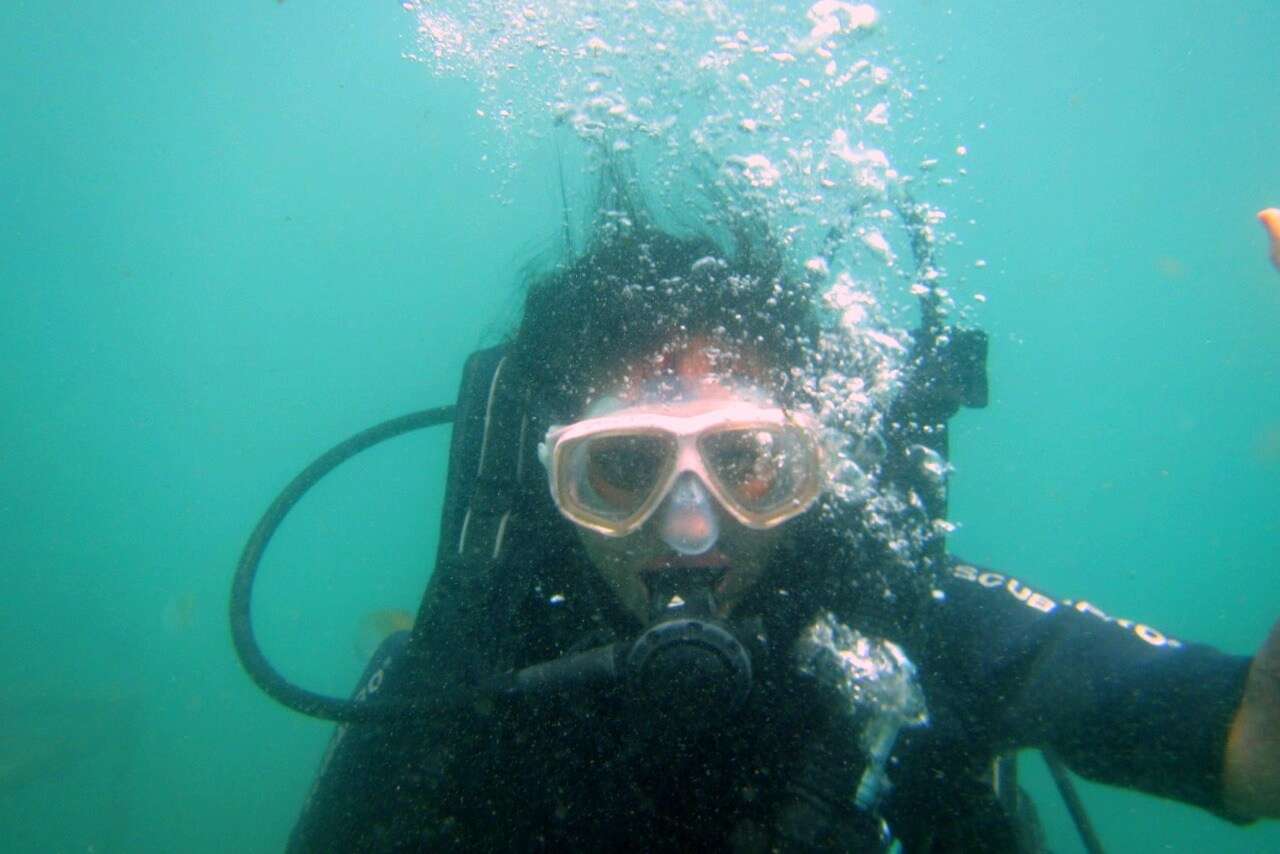 tushar honeymoon trip to Bali: tushar under water