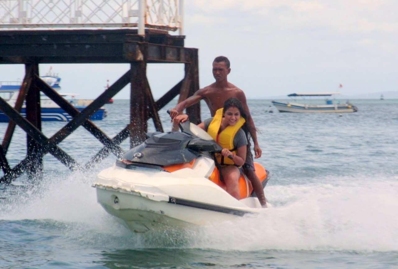 tushar honeymoon trip to Bali: tushar wife jet ski