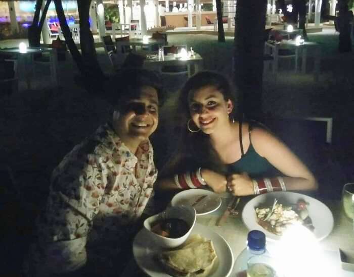 ankit wadhwa maldives honeymoon: candlelight dinner