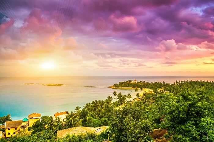 Unawatuna beach in sri lanka