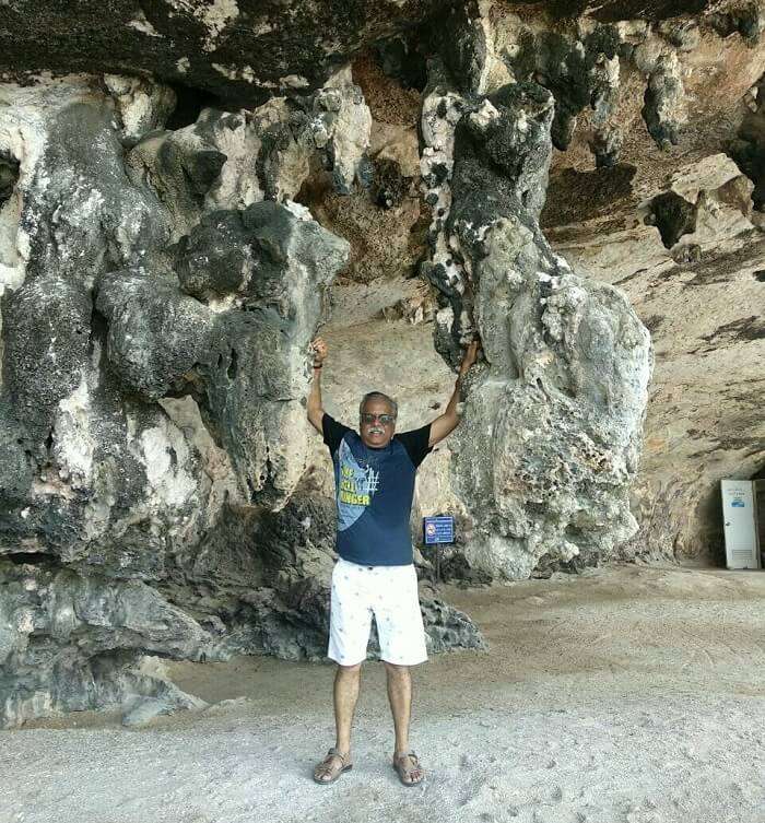 Old male traveler in Thailand