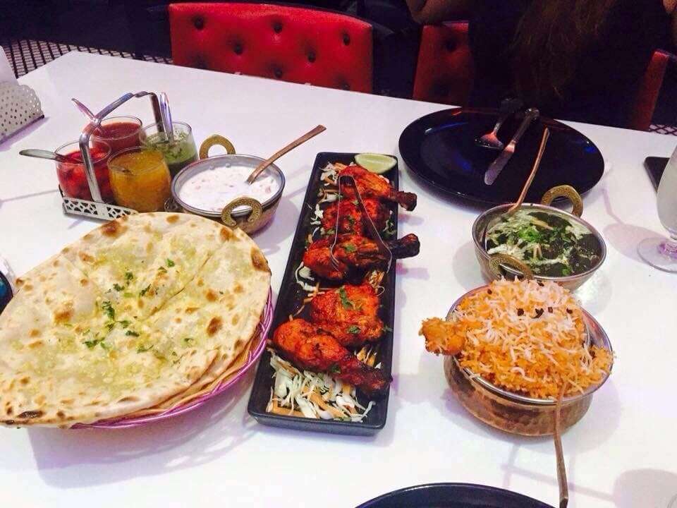 Indian food on table in a restaurant