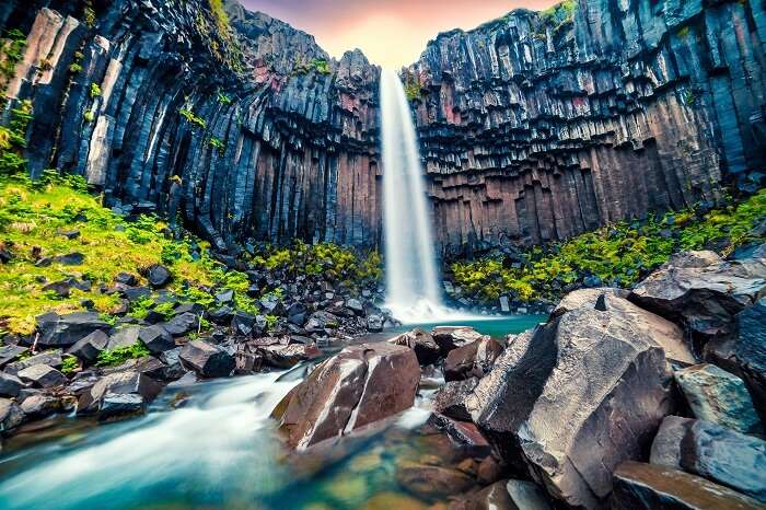 iceland basalt waterfalls