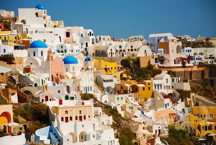 island of Santorini, one of the best places to visit in August in the world.