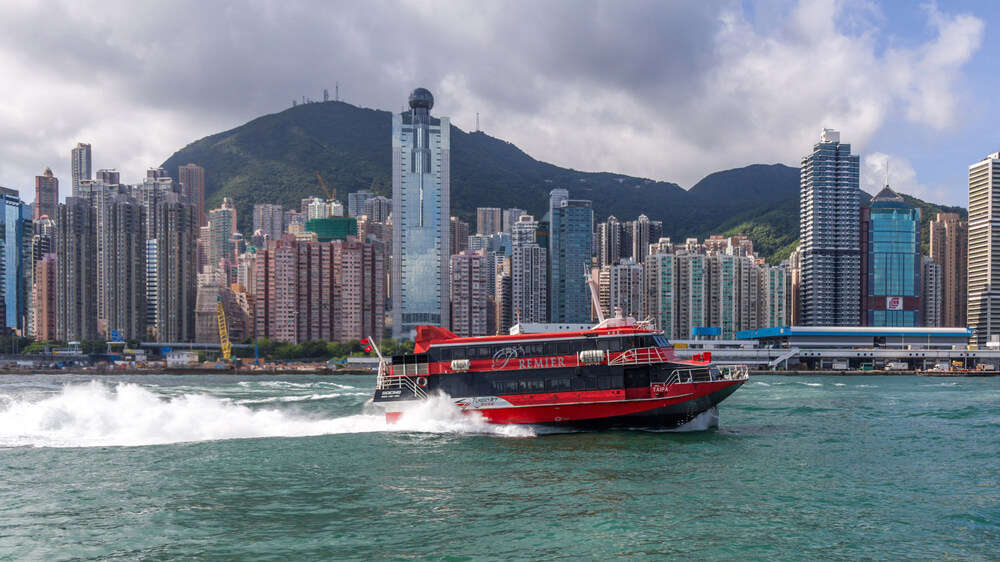 red ferry in hong kong