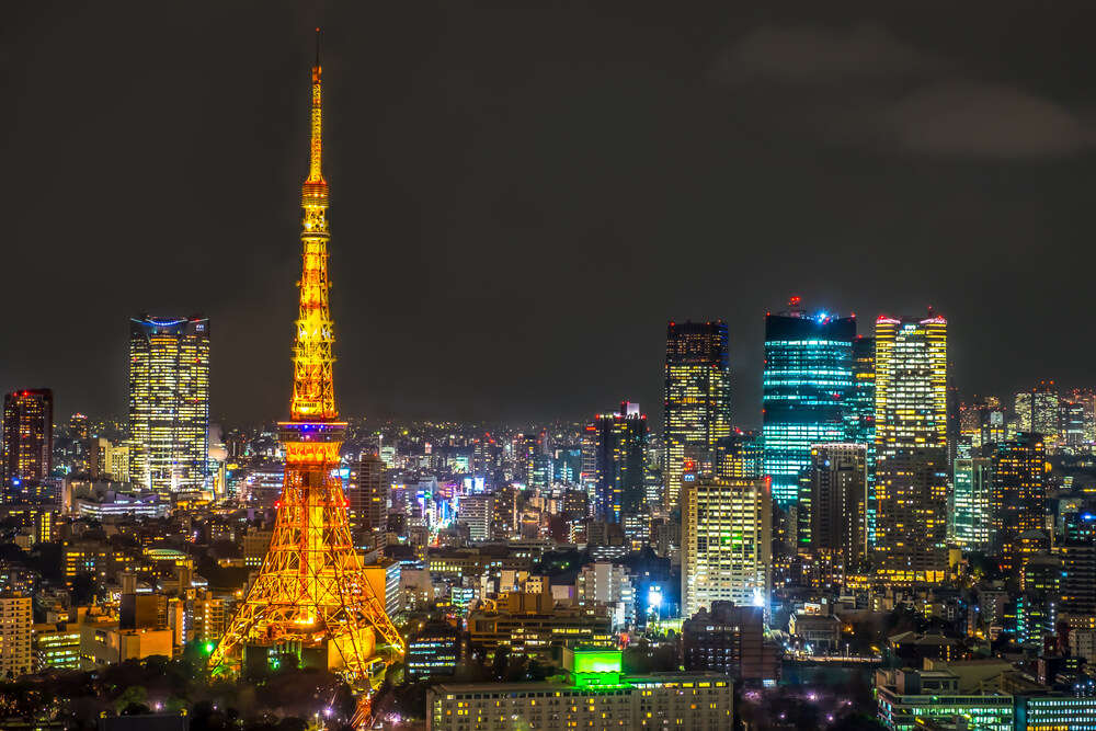 night view of Tokyo tower