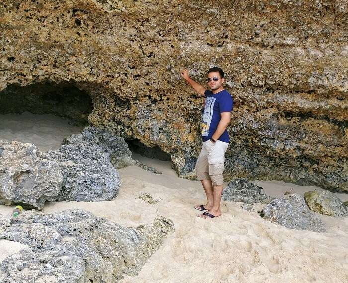 traveler on a beach