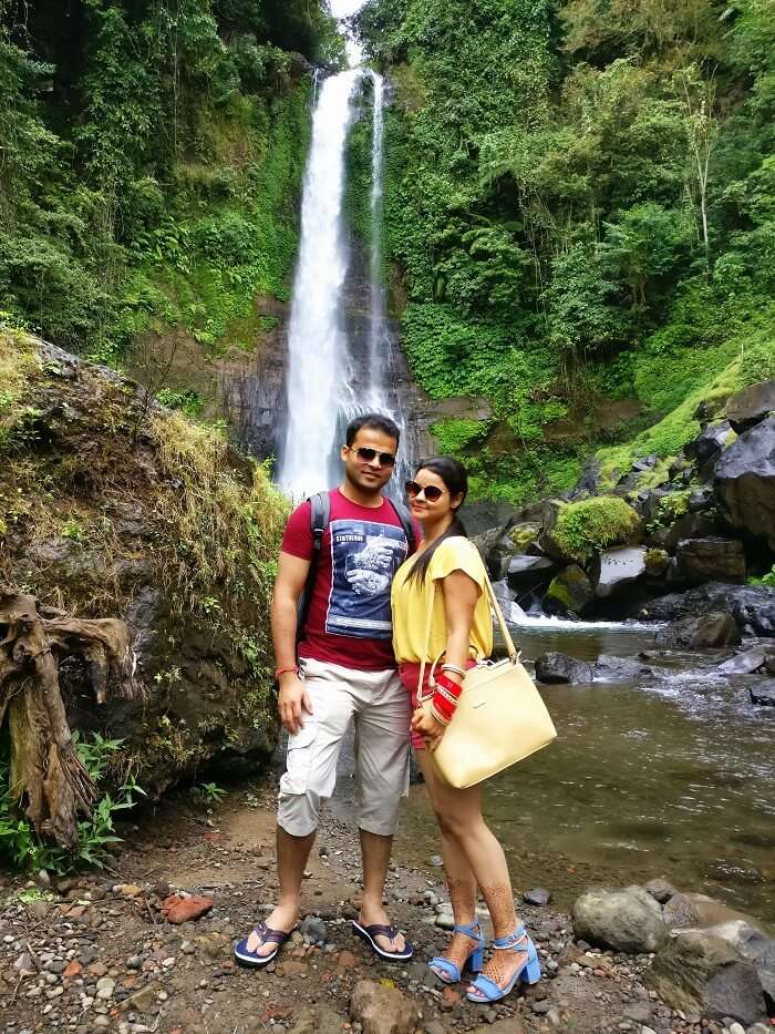 Couple at Gitgit waterfalls