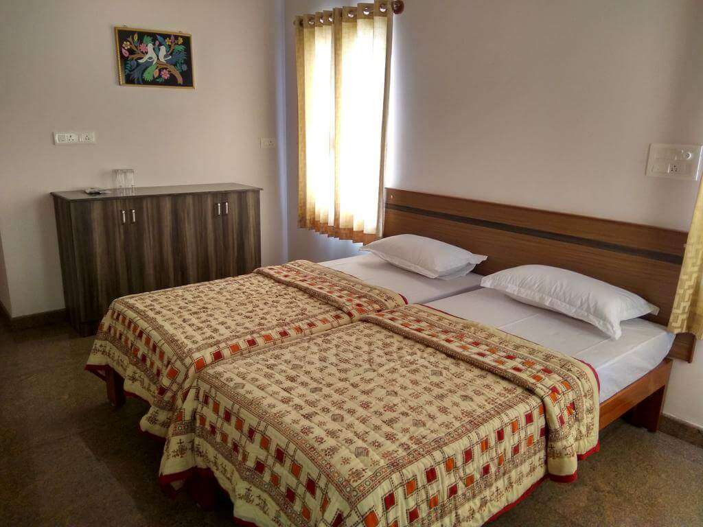 double bed in a homestay