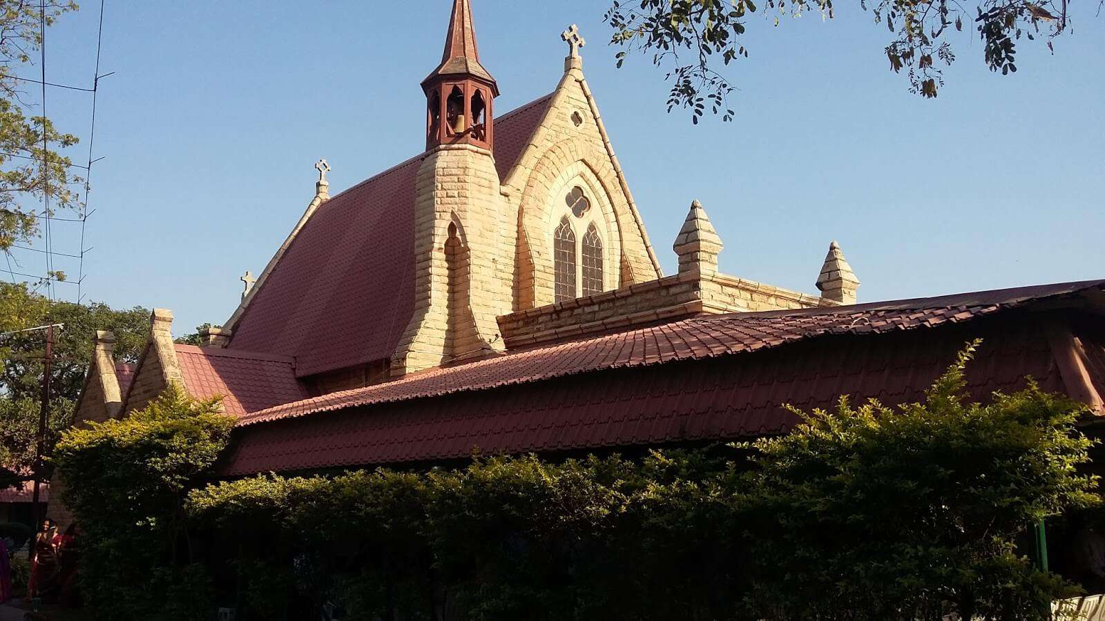 a beautiful pink painted church