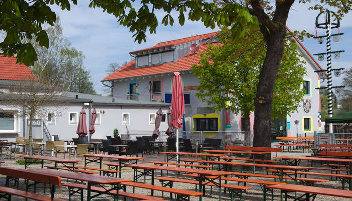 Chug beer in the Mullner Brau Beer garden