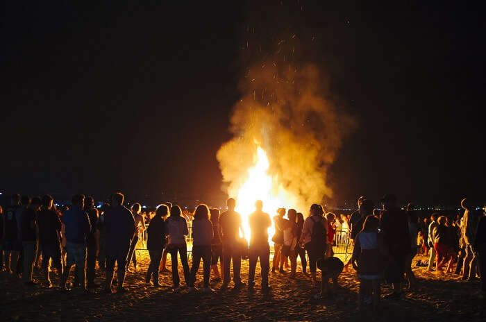 Night party at the beach