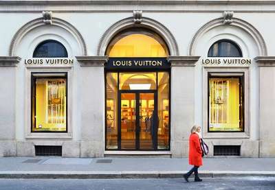 Milan, Italy - September 21, 2018: Louis Vuitton store in Milan