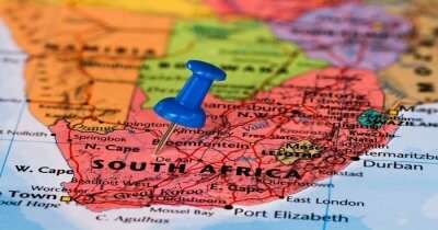 Pin on a map of South Africa