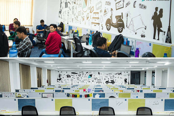 The colorful new office space of TravelTriangle