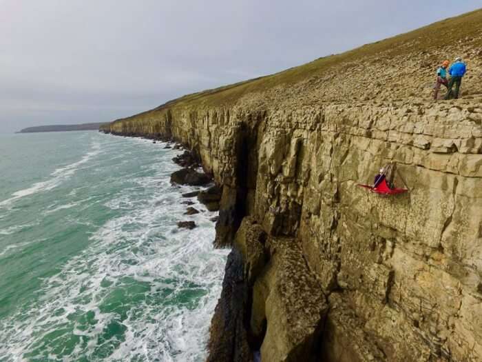 Cliff camping in Dorset